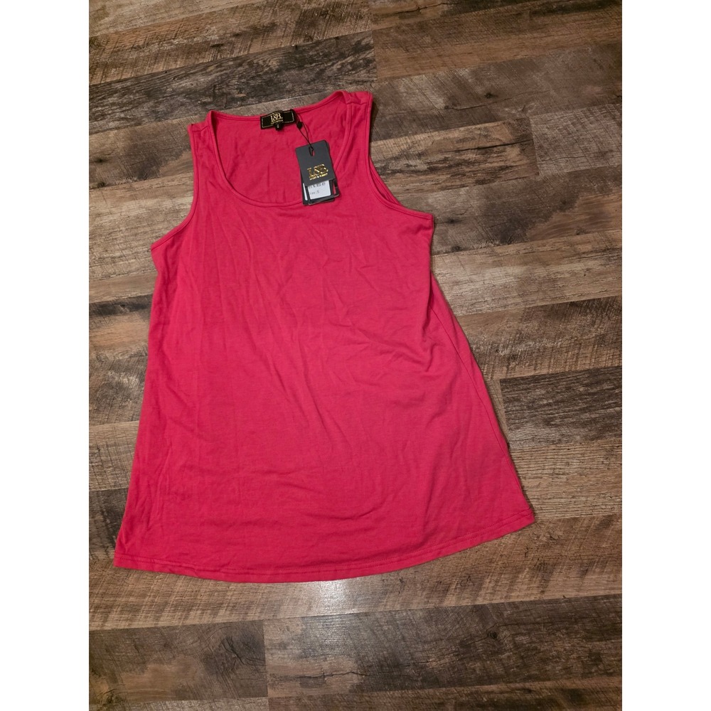 Lucky & Blessed Pink Scoop Neck Tank Top ESG-NTP Sleeveless Knit Shirt Womens S